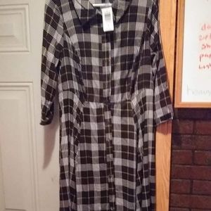 Button up blaid dress